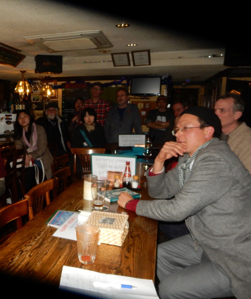 Lawrence listens to the WiK presentation at the Gael given by Brian Victoria 